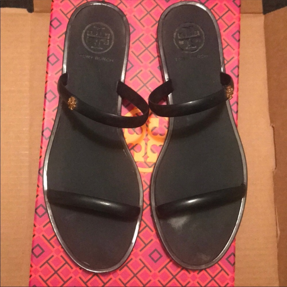 Tory Burch rubber slides worn once